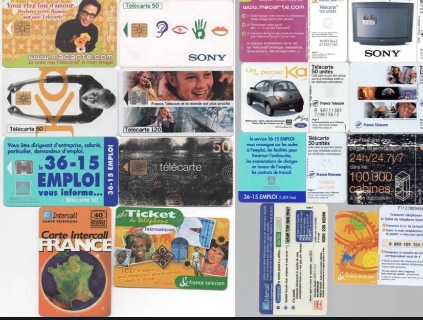 Lot de cartes téléphoniques vintage